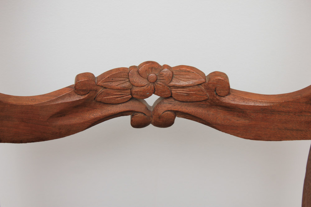 Victorian Carved Walnut Chair With Needlepoint Seat