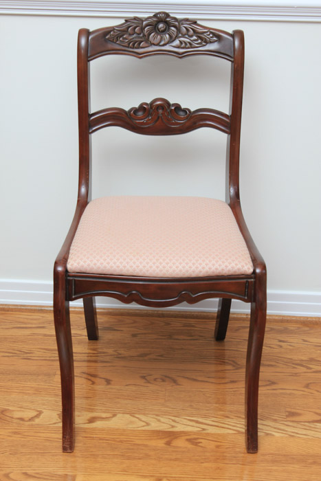 Set of Vintage Rose-Carved Mahogany Dining Chairs