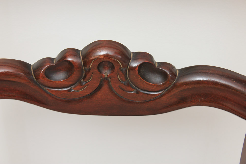 Set of Vintage Rose-Carved Mahogany Dining Chairs