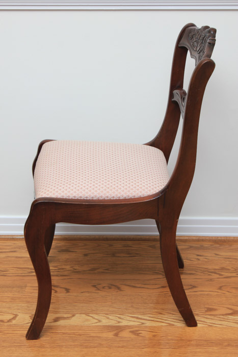 Set of Vintage Rose-Carved Mahogany Dining Chairs