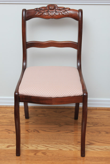 Set of Vintage Rose-Carved Mahogany Dining Chairs