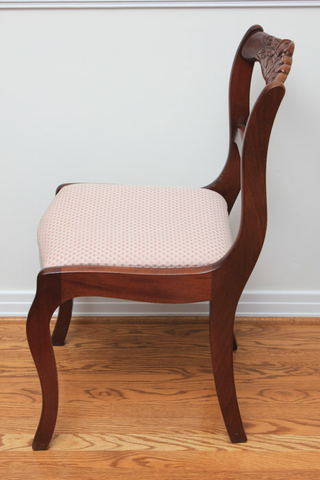 Set of Vintage Rose-Carved Mahogany Dining Chairs