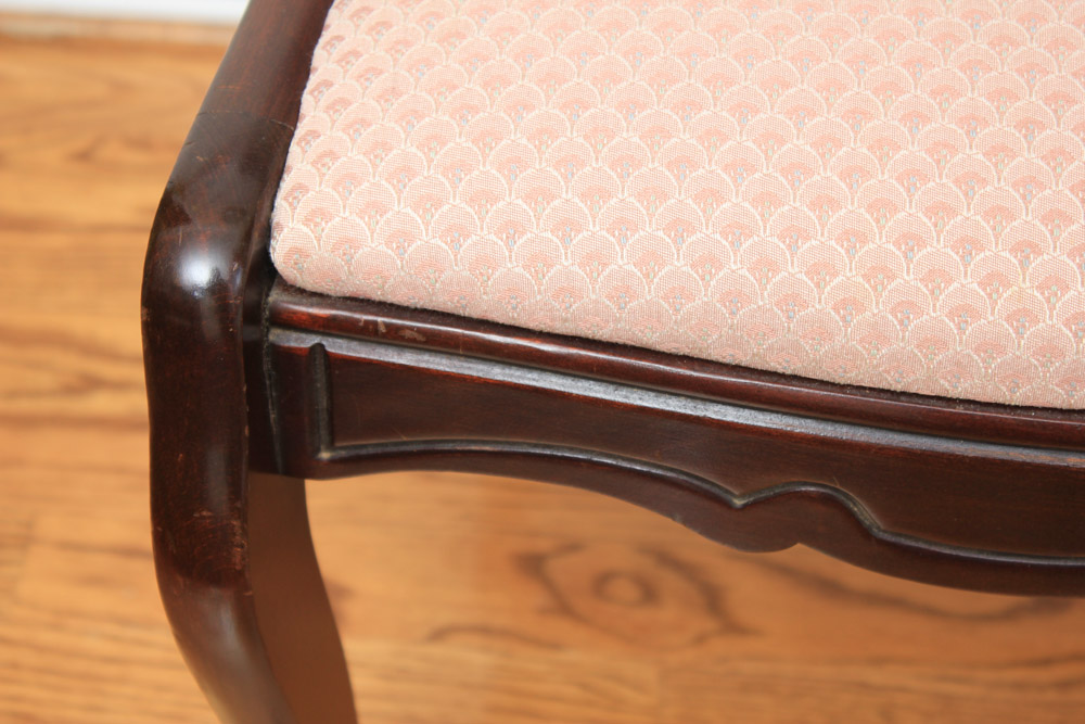 Set of Vintage Rose-Carved Mahogany Dining Chairs