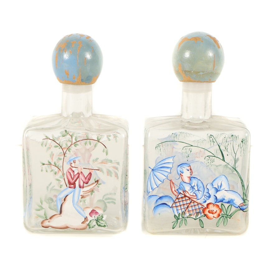 Hand-Painted Austrian Decanters