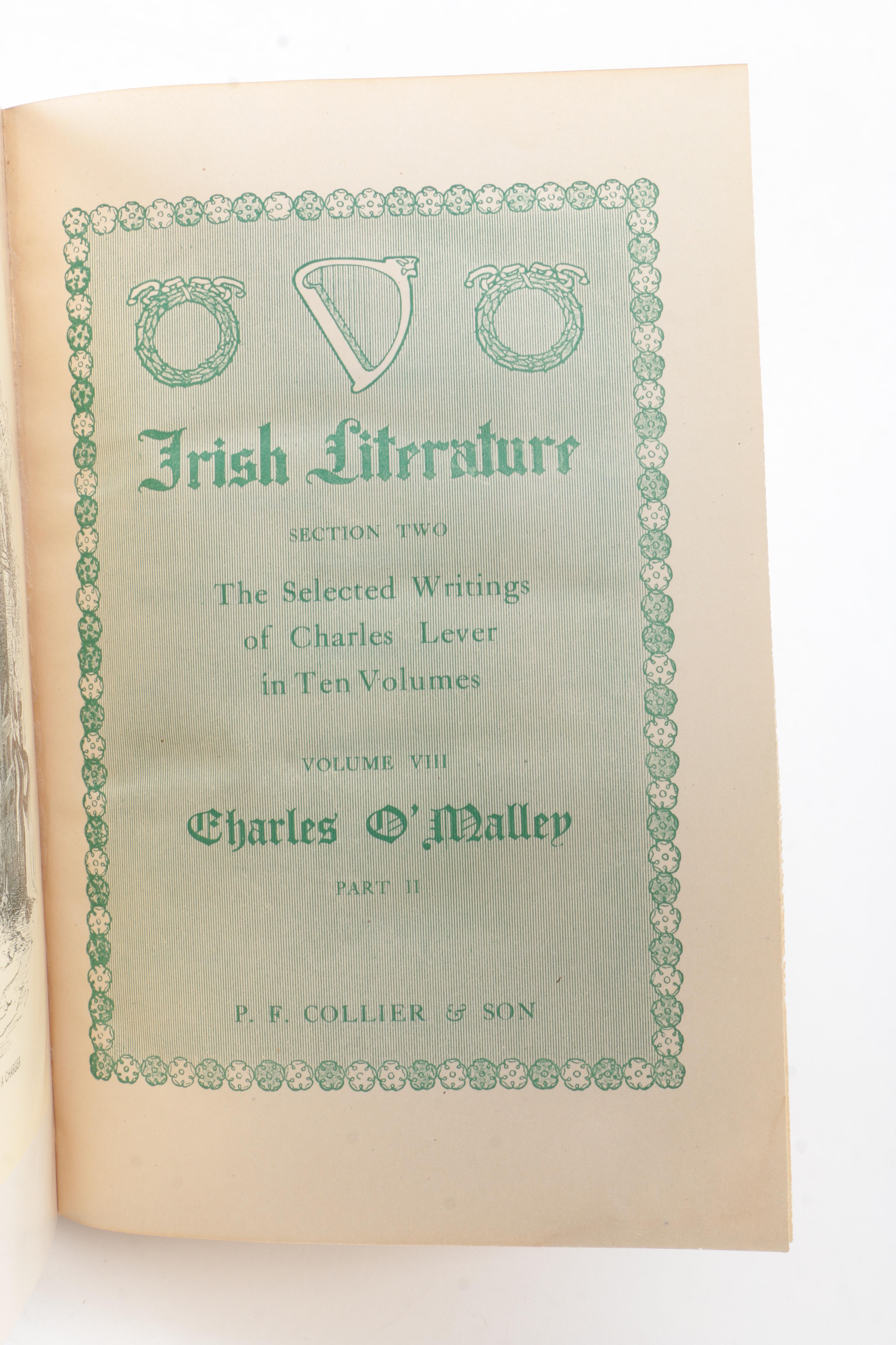 Circa 1904 "Irish Literature" in Four Volumes Compiled by C. Lever