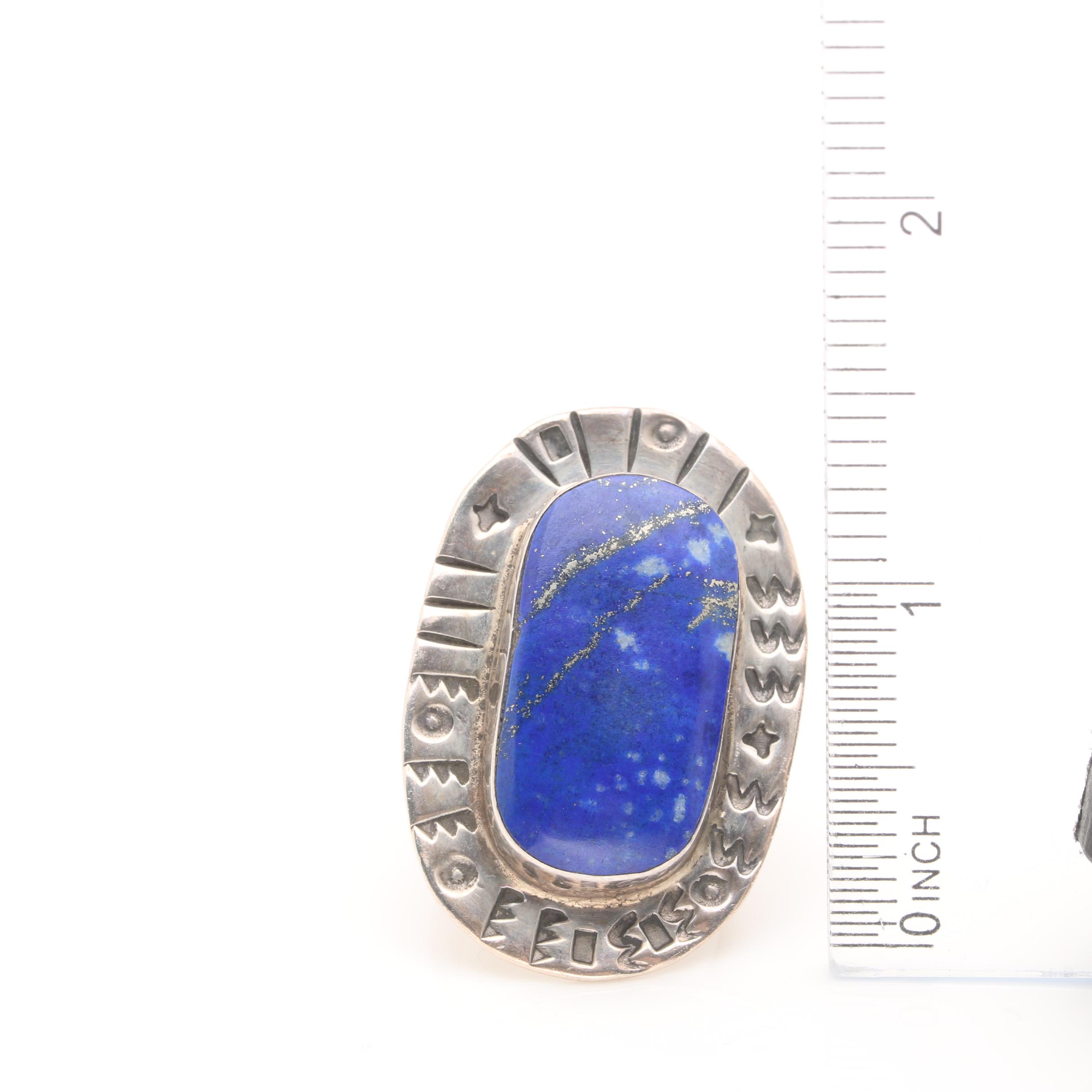 A.K. Edgar Sterling Silver Lapis Lazuli Ring