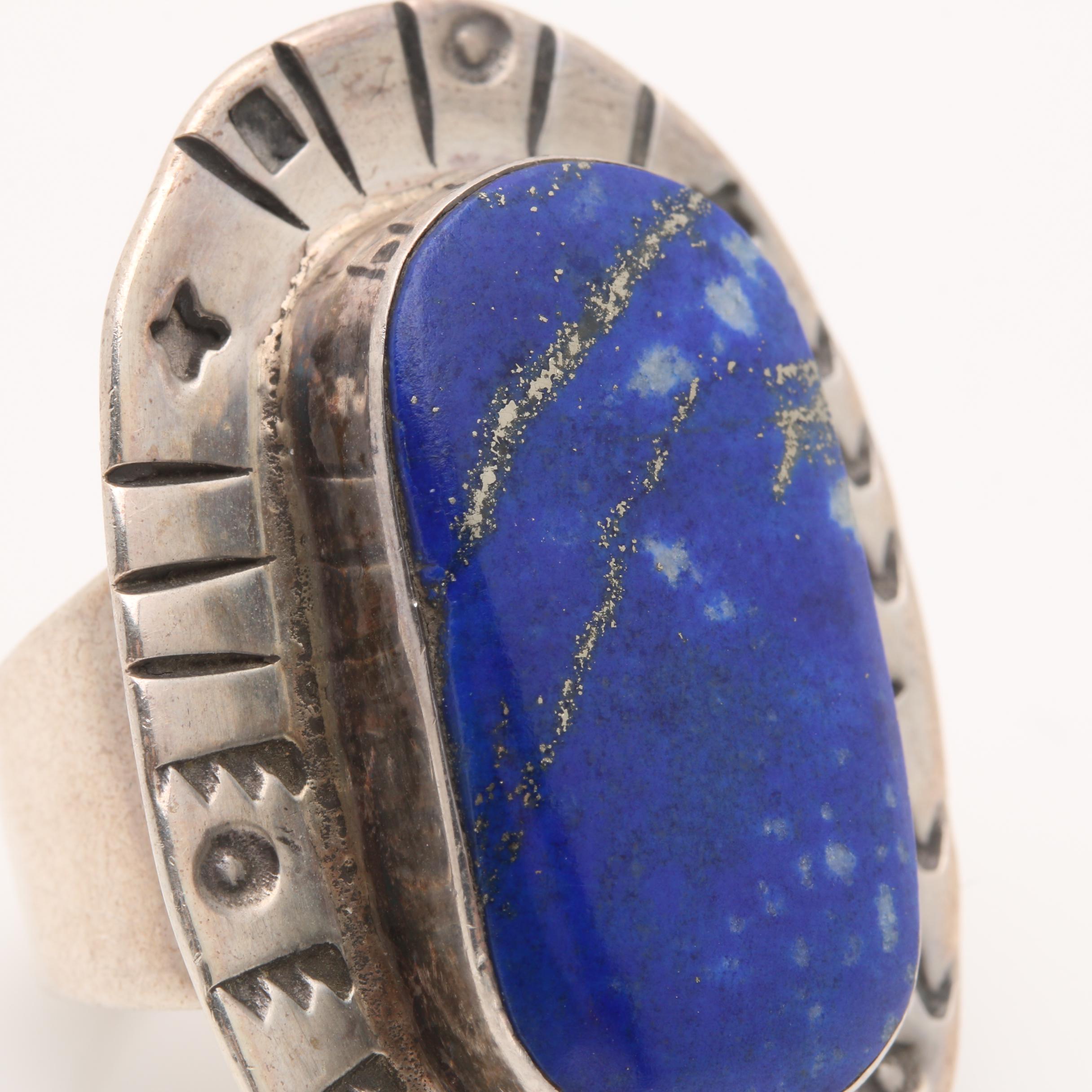 A.K. Edgar Sterling Silver Lapis Lazuli Ring
