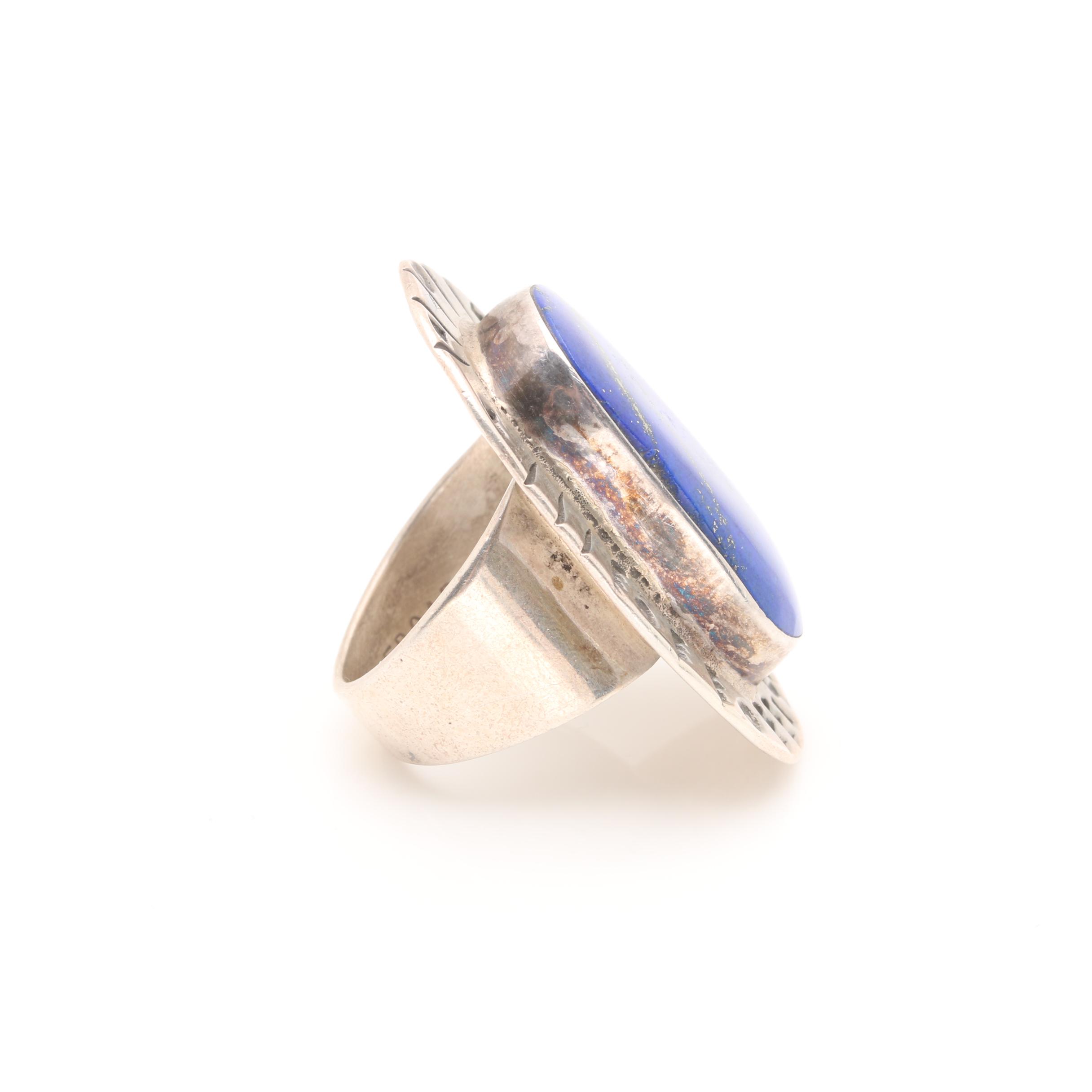 A.K. Edgar Sterling Silver Lapis Lazuli Ring
