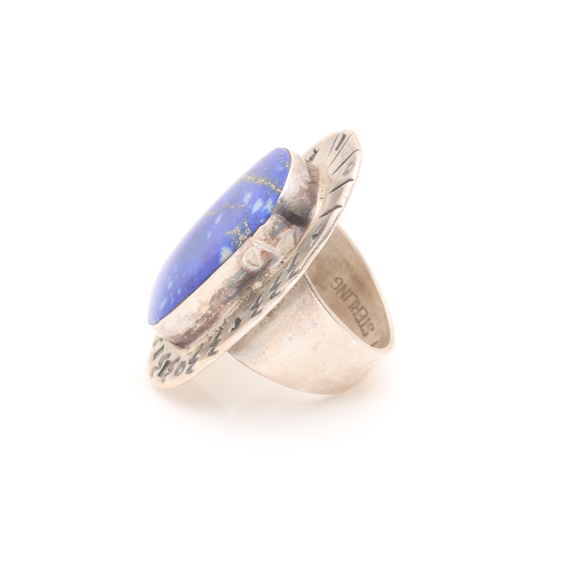 A.K. Edgar Sterling Silver Lapis Lazuli Ring