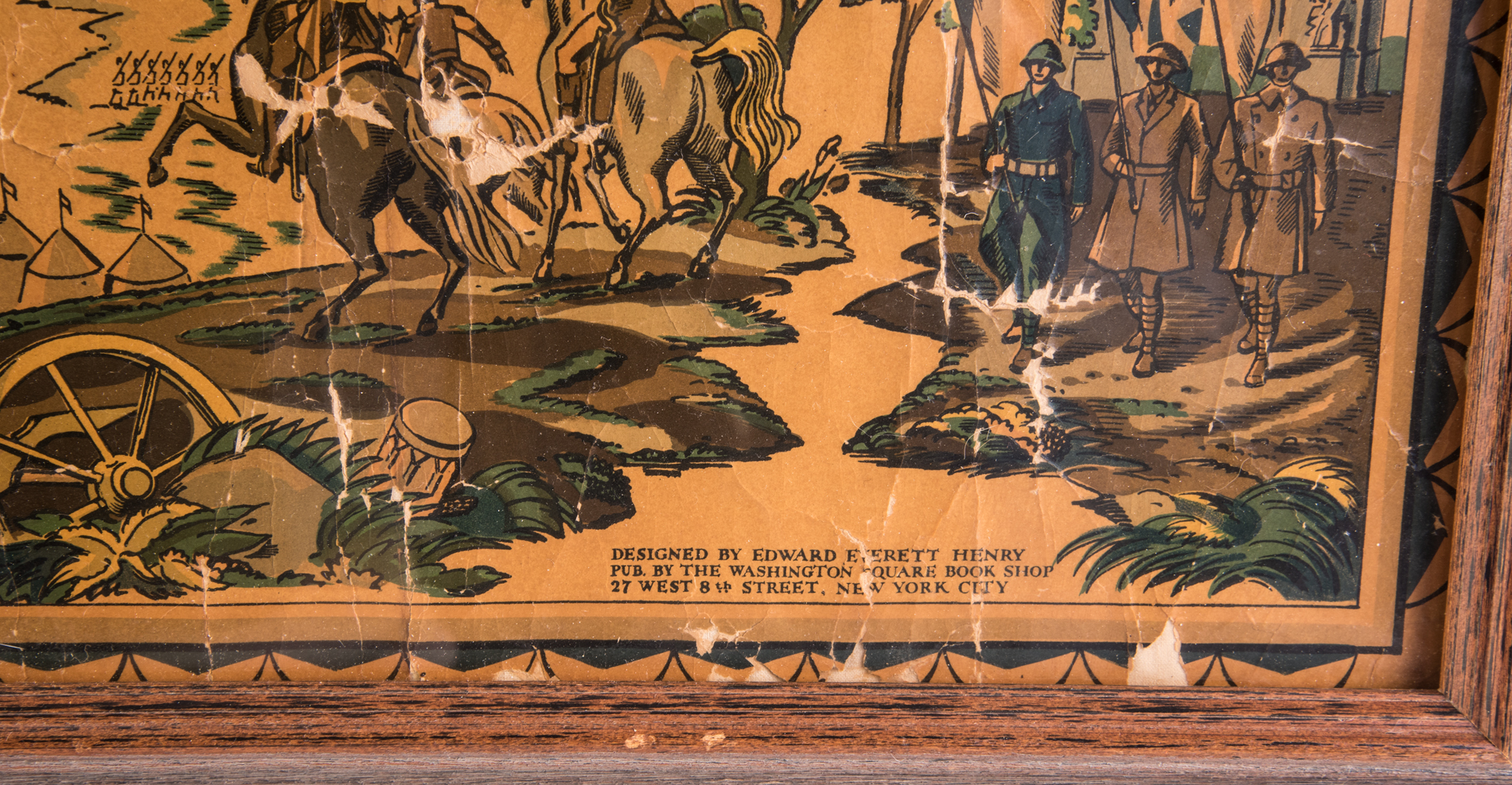 Edward Everett Henry 1928 Color Lithograph "The New Map of the World"