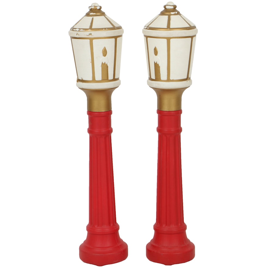 Vintage Blow Mold Holiday Lamp Posts by Dapol Industries