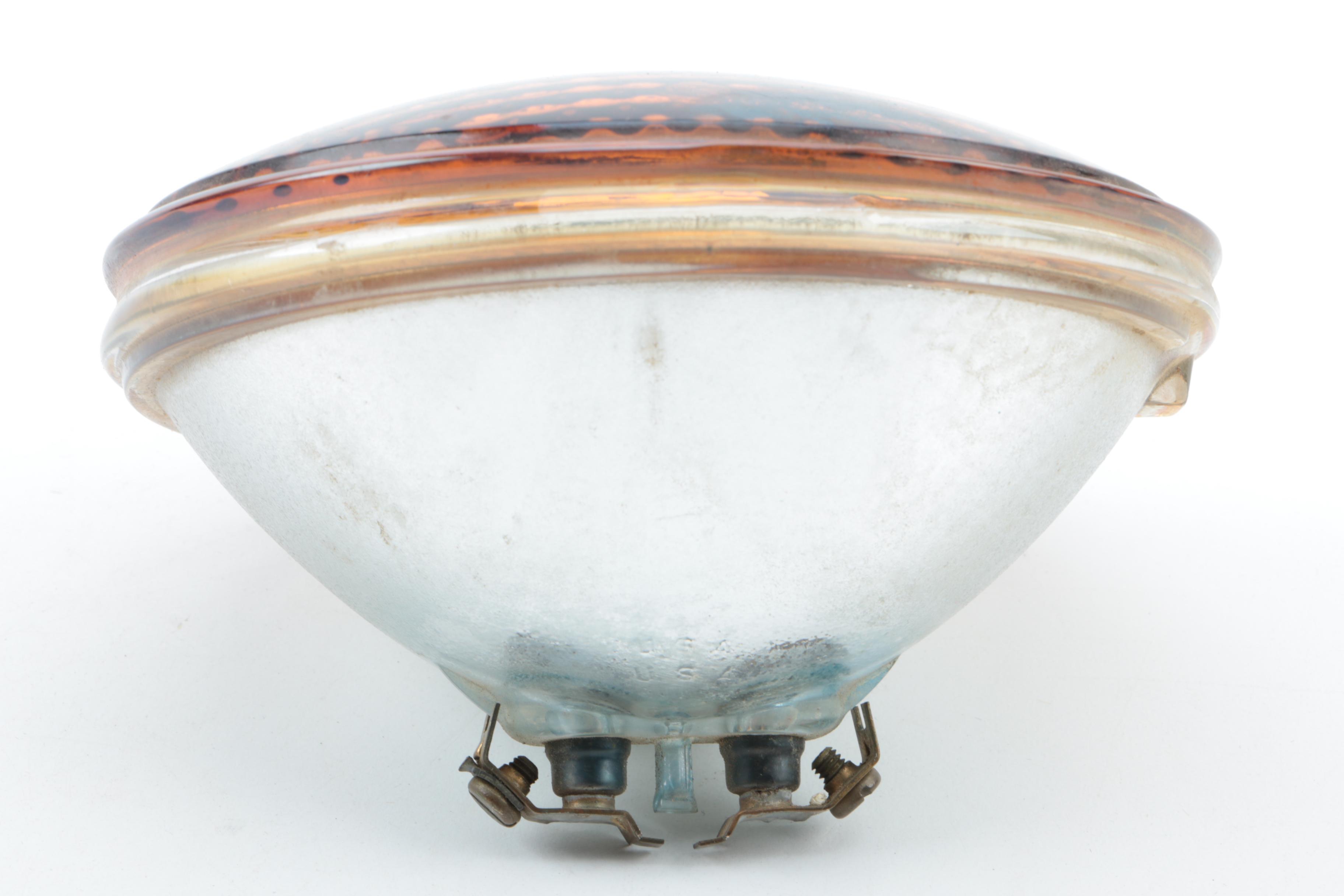 Vintage General Electric Sealed Beam Headlight and Amber Glass Foglight