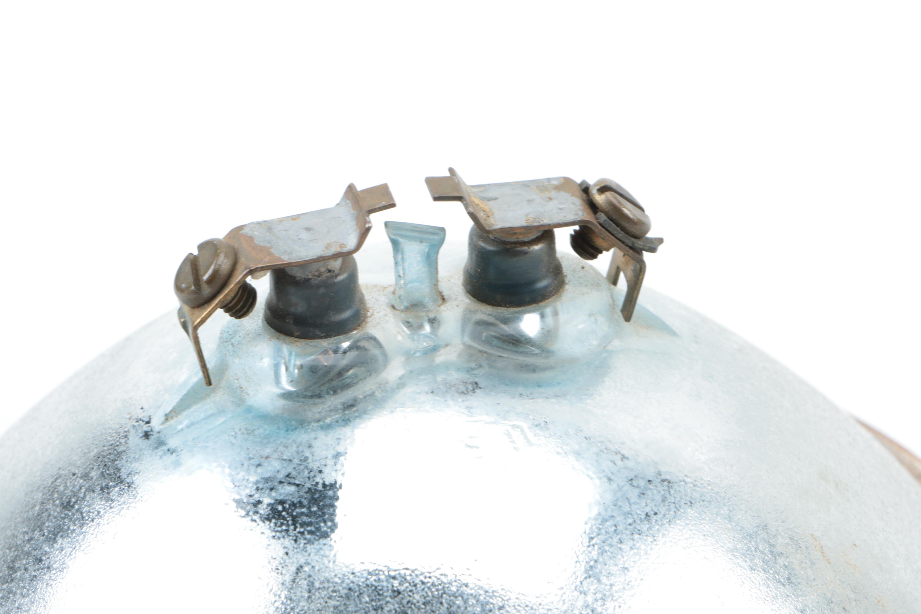 Vintage General Electric Sealed Beam Headlight and Amber Glass Foglight