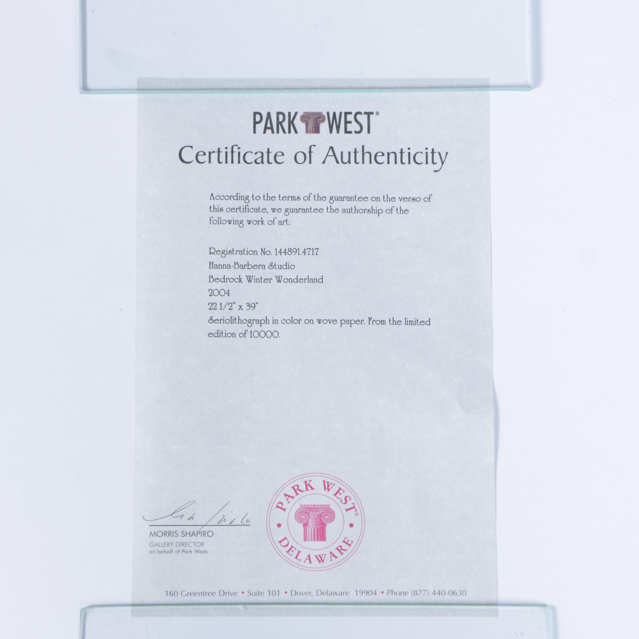 The Flintstones Seriolithograph "Bedrock Winter Wonderland"