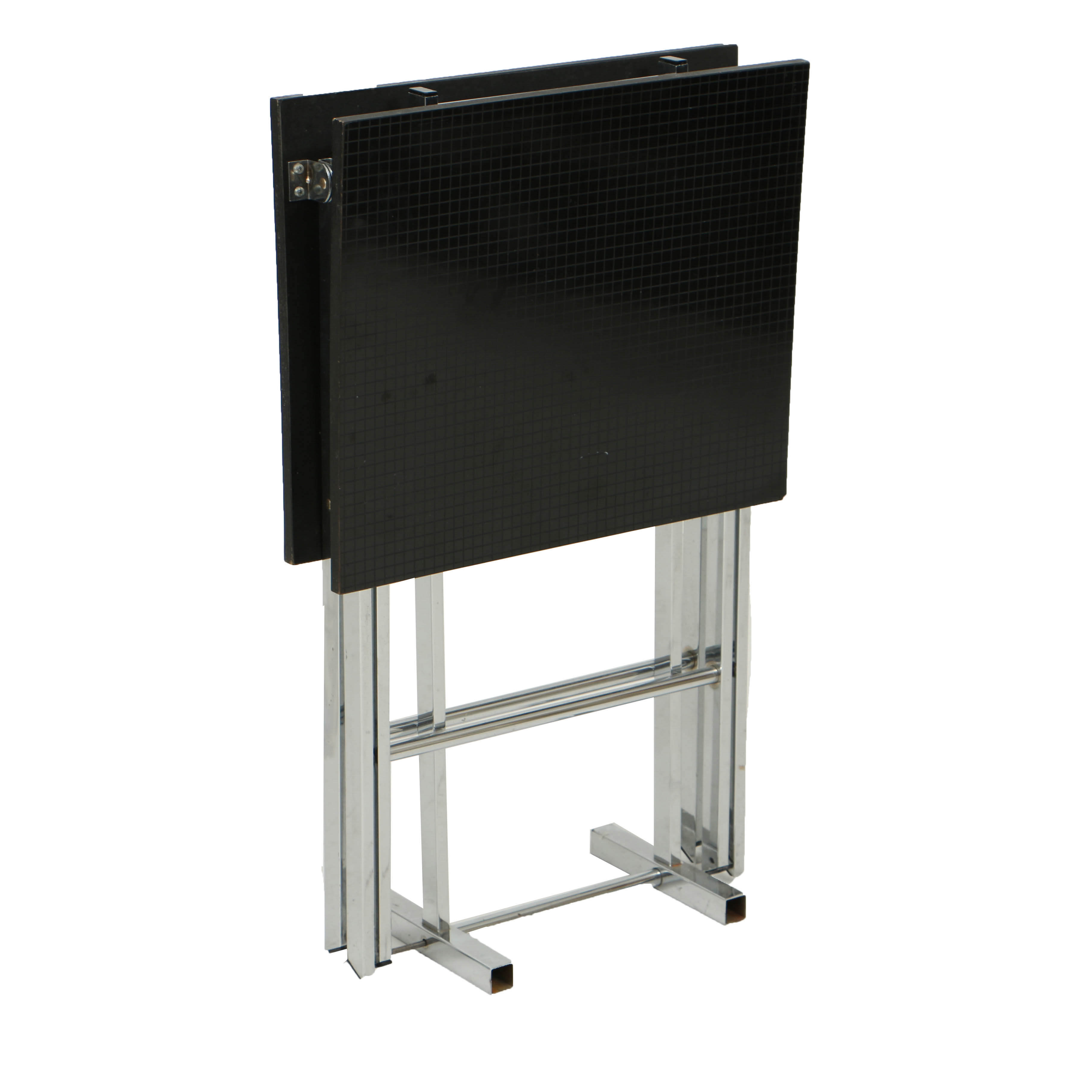 Vintage Modernist TV Trays with Formica "Maxi Graph" Tops and Stand