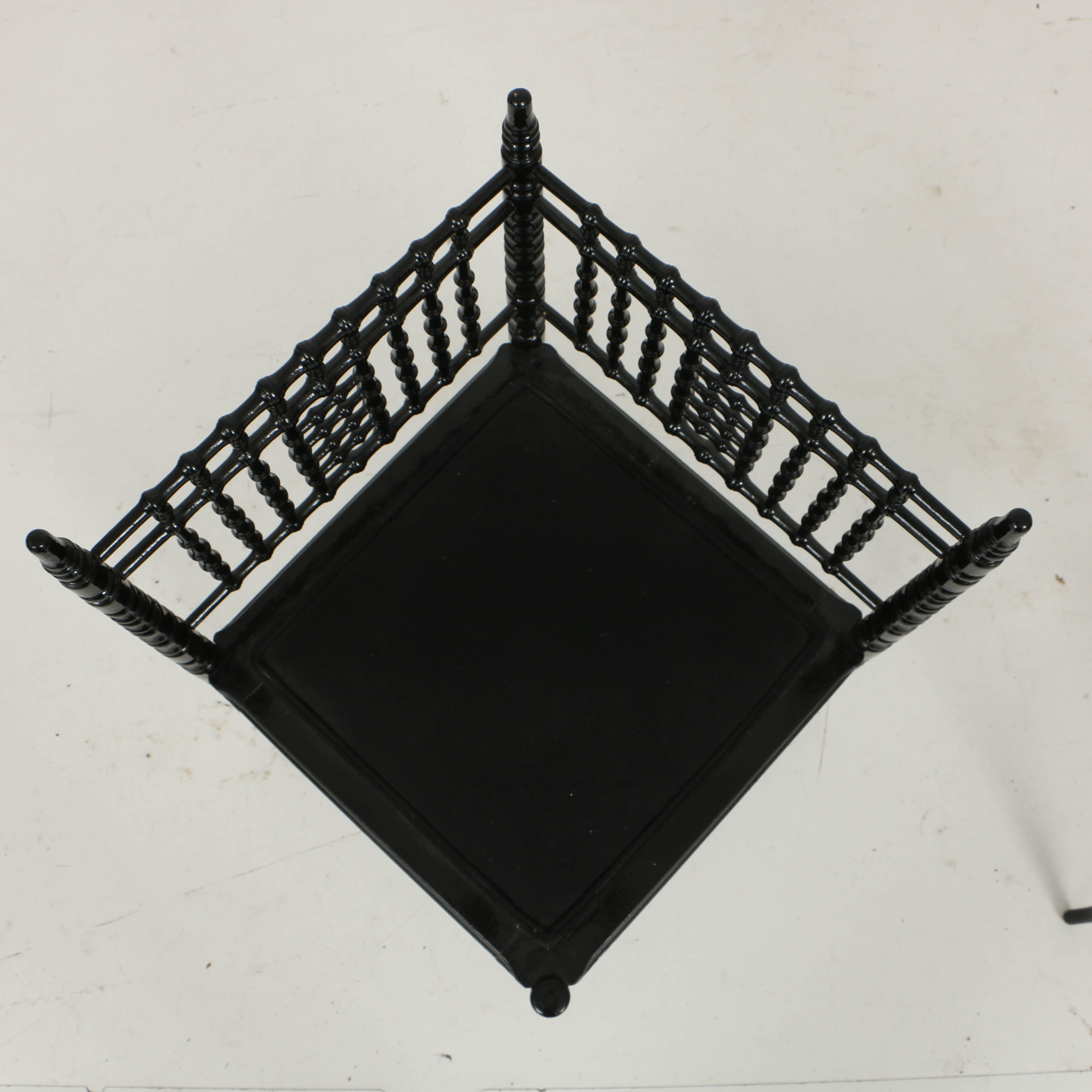 Antique Victorian Aesthetic Movement Faux-Bamboo Corner Chair and Trefoil Stand