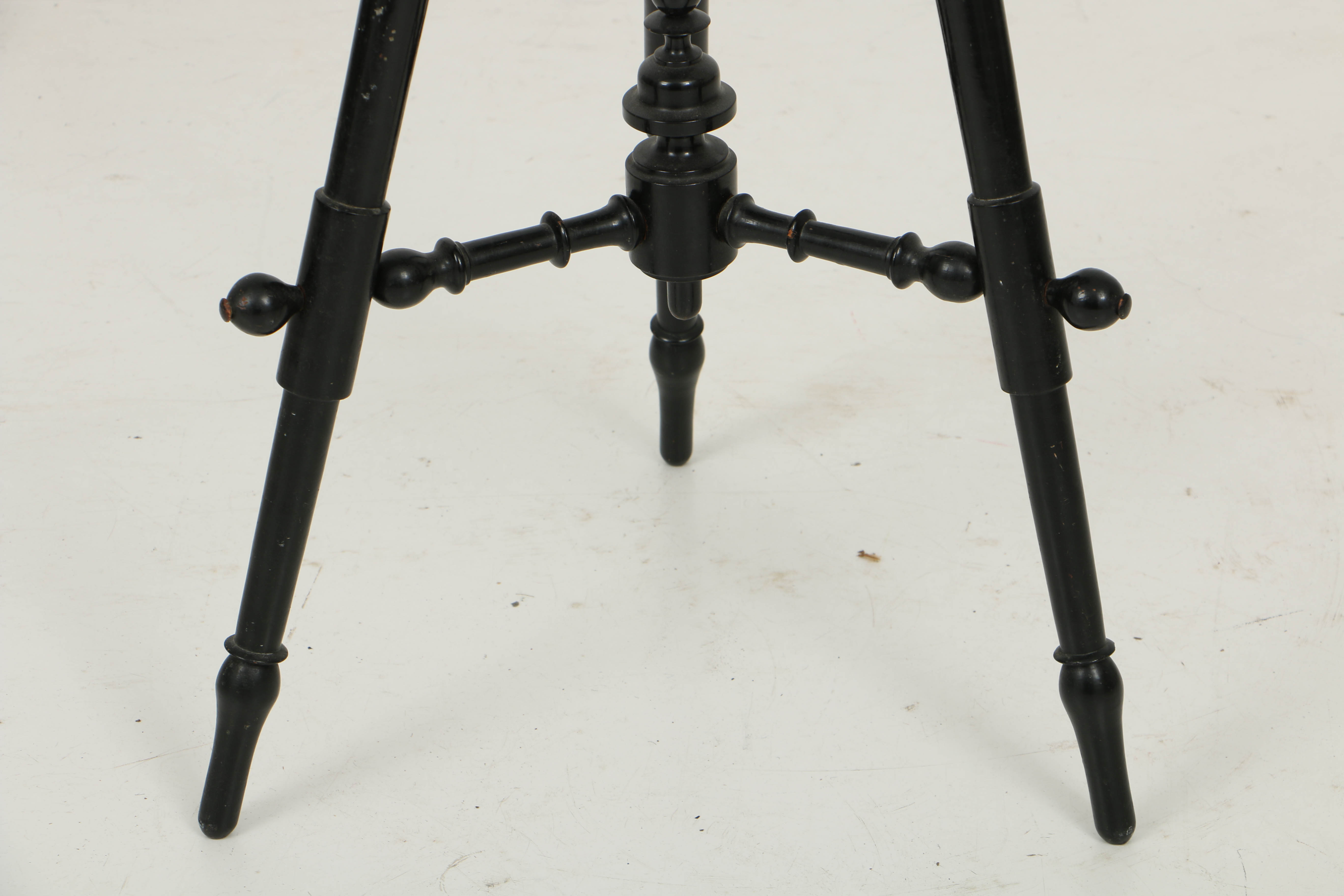 Antique Victorian Aesthetic Movement Faux-Bamboo Corner Chair and Trefoil Stand