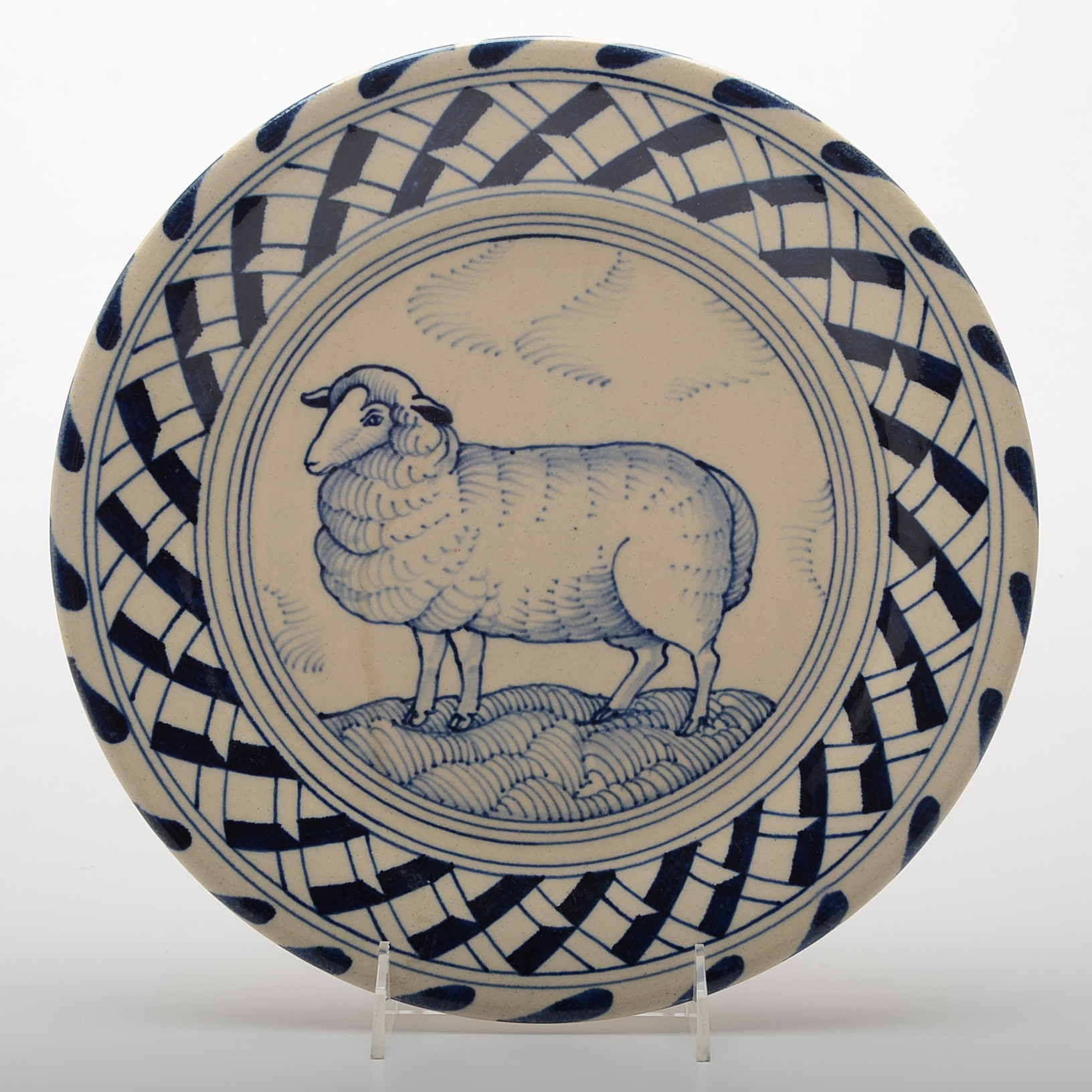 Four José Dovis Hand Decorated Pottery Plates