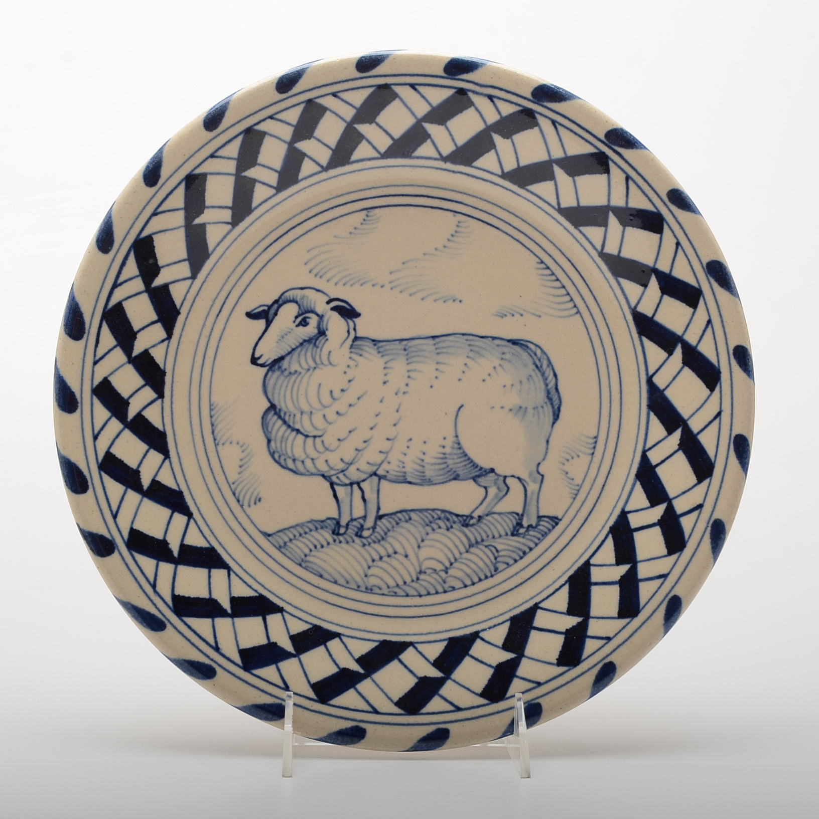 Four José Dovis Hand Decorated Pottery Plates