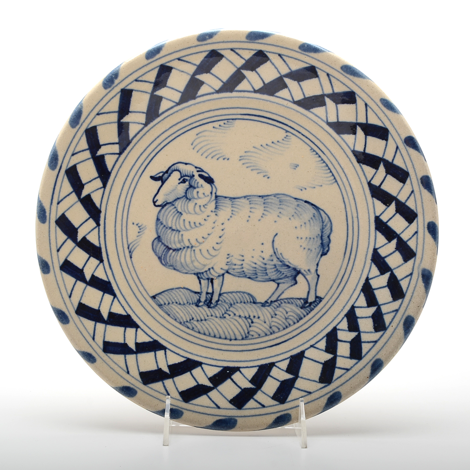 Four José Dovis Hand Decorated Pottery Plates