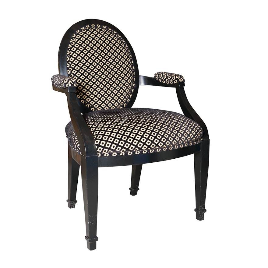 Contemporary French Provincial Style Upholstered Armchair