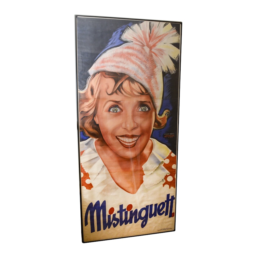1933 Austrian Lithograph Poster for Mistinguett by Fritz Weninger