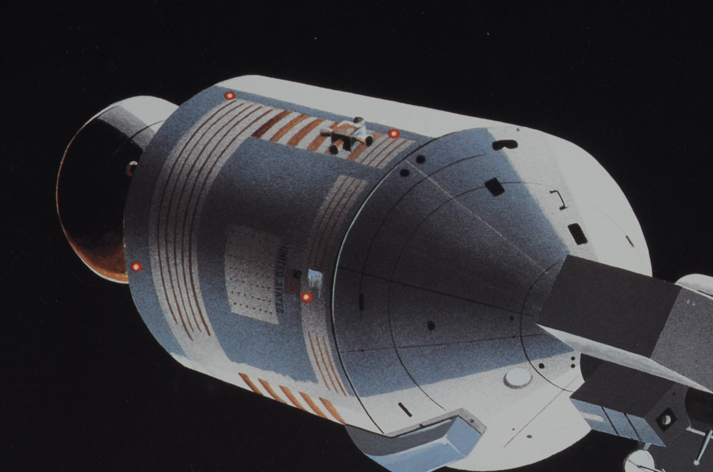 George Bishop Limited Edition Print "Apollo-Soyuz" Signed by Astronauts