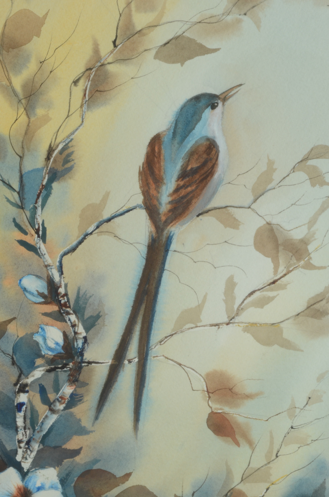 Pair of Original Watercolor Paintings of Birds