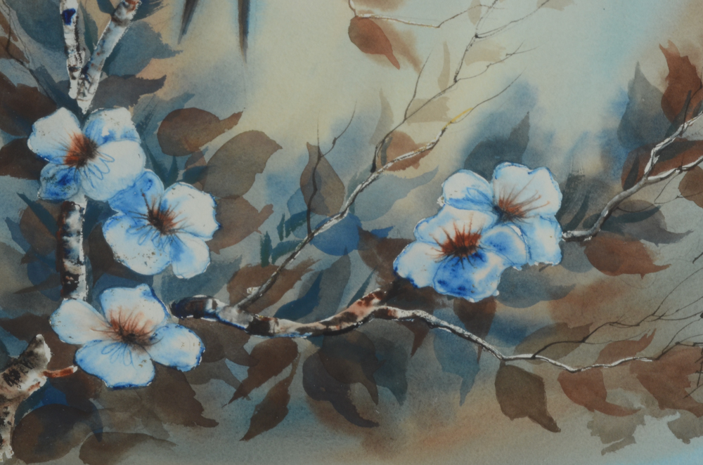 Pair of Original Watercolor Paintings of Birds