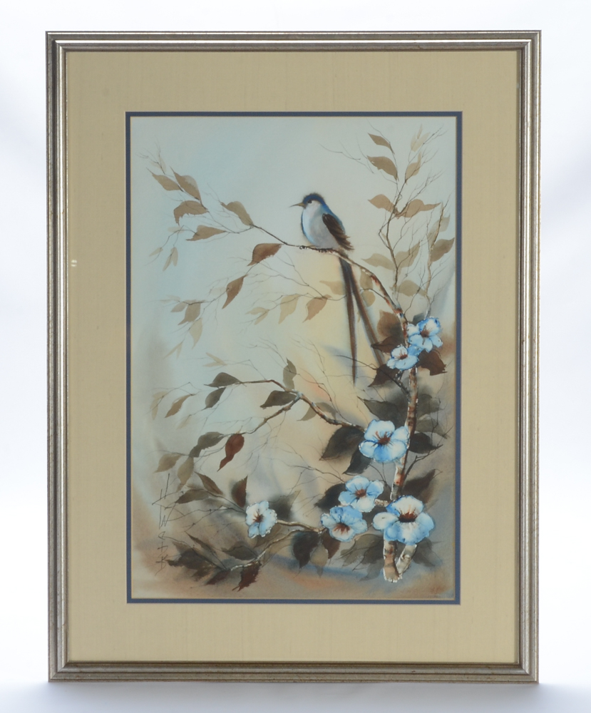 Pair of Original Watercolor Paintings of Birds