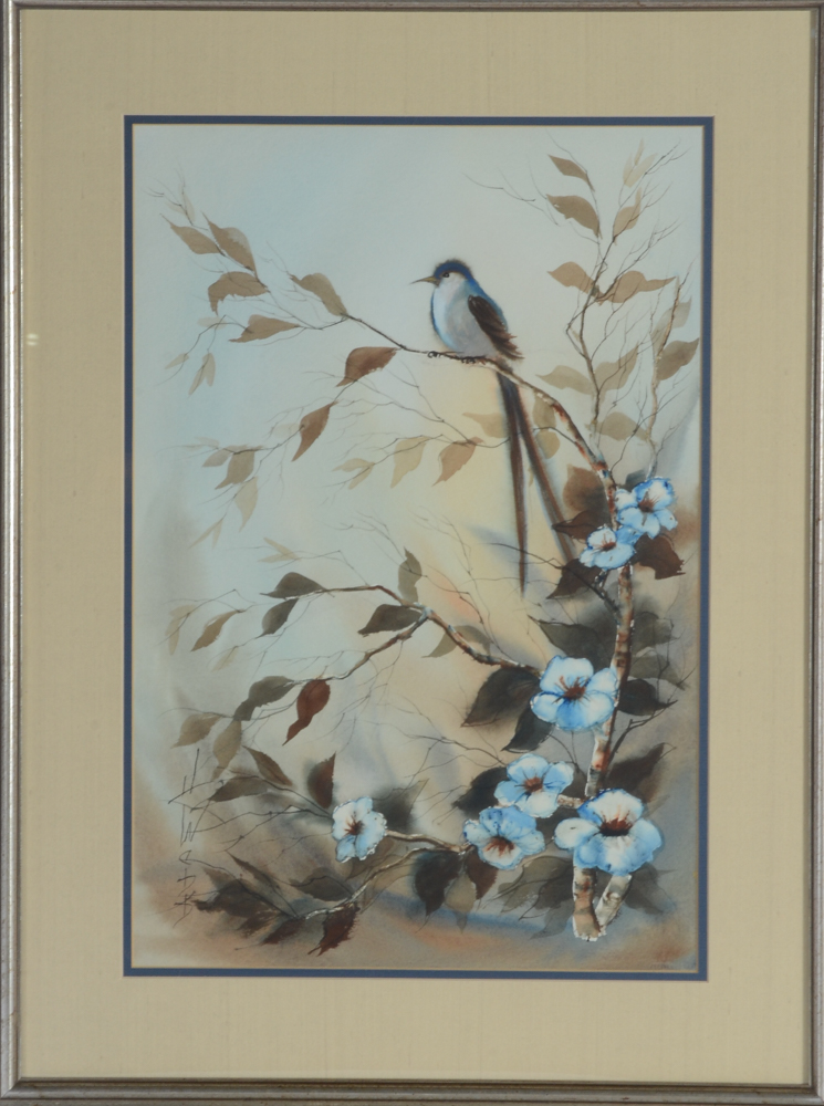 Pair of Original Watercolor Paintings of Birds