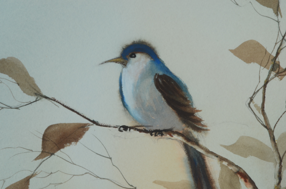 Pair of Original Watercolor Paintings of Birds