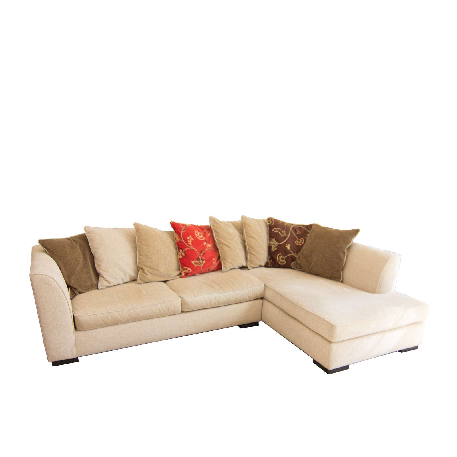 Upholstered Arhaus Sectional Sofa with Decorative Pillows