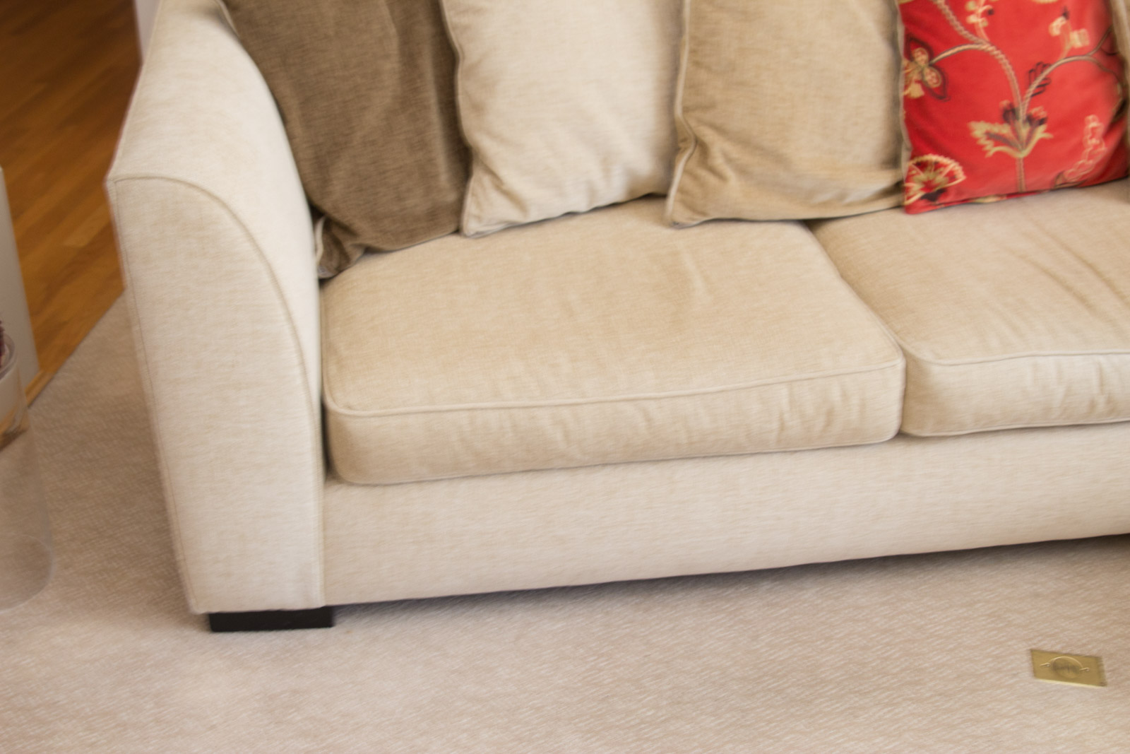 Upholstered Arhaus Sectional Sofa with Decorative Pillows