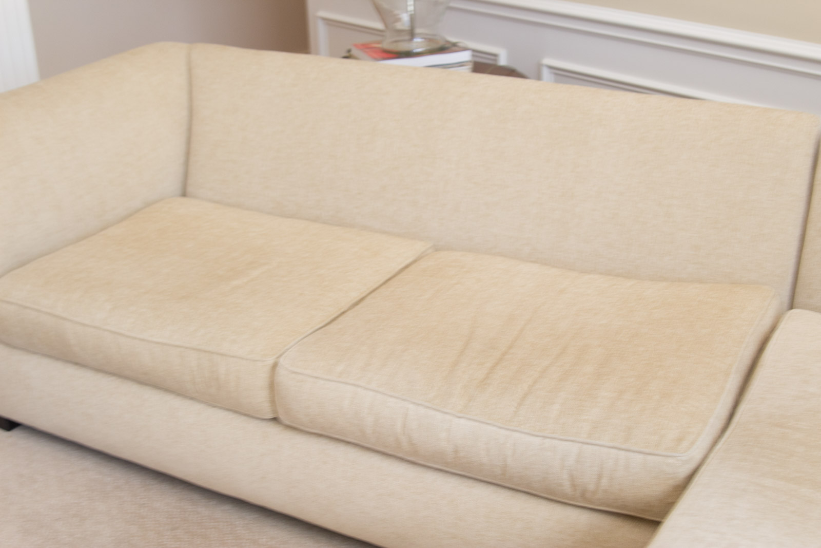 Upholstered Arhaus Sectional Sofa with Decorative Pillows