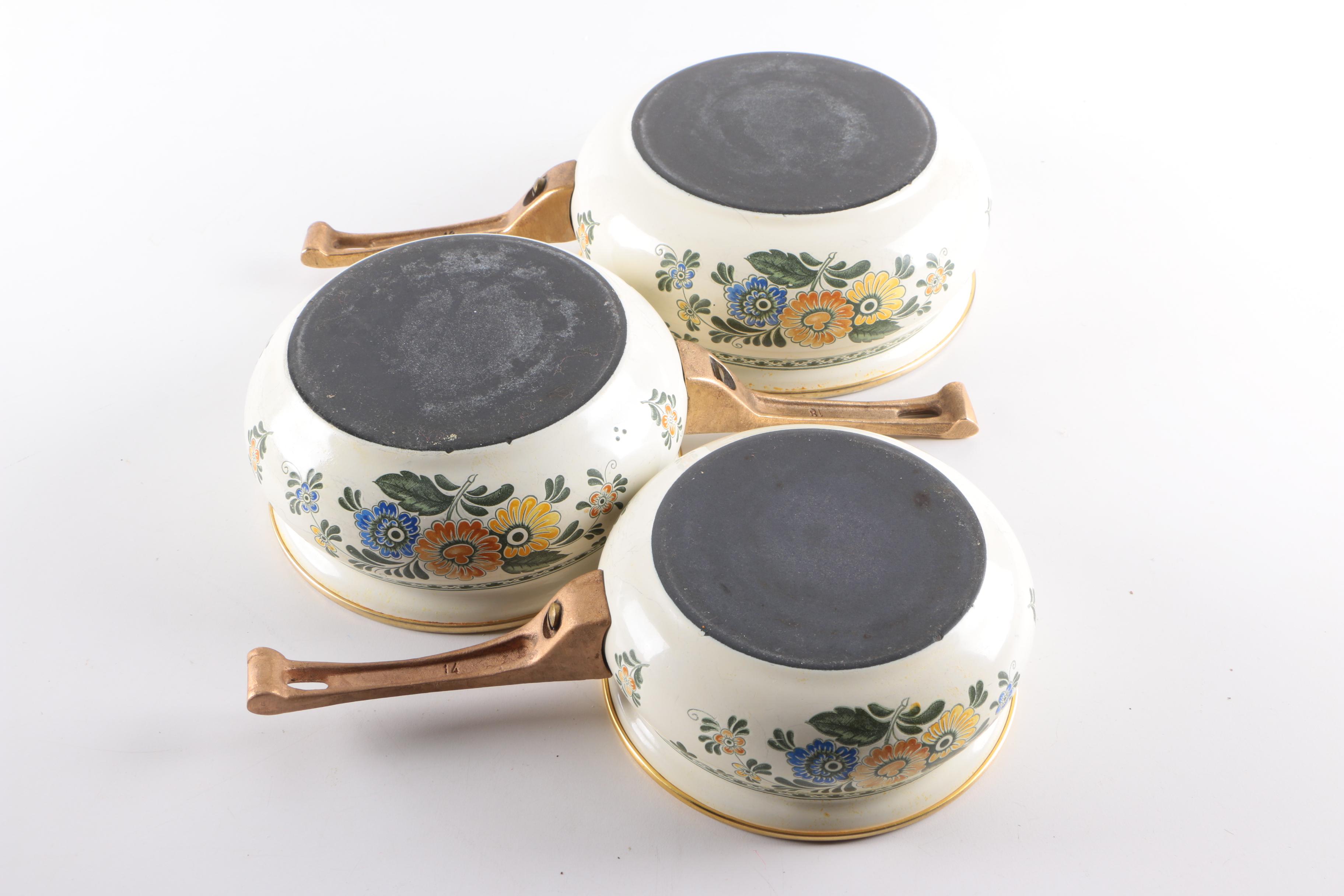 Vintage German Asta "Old Amsterdam" Floral Enamel Cookware