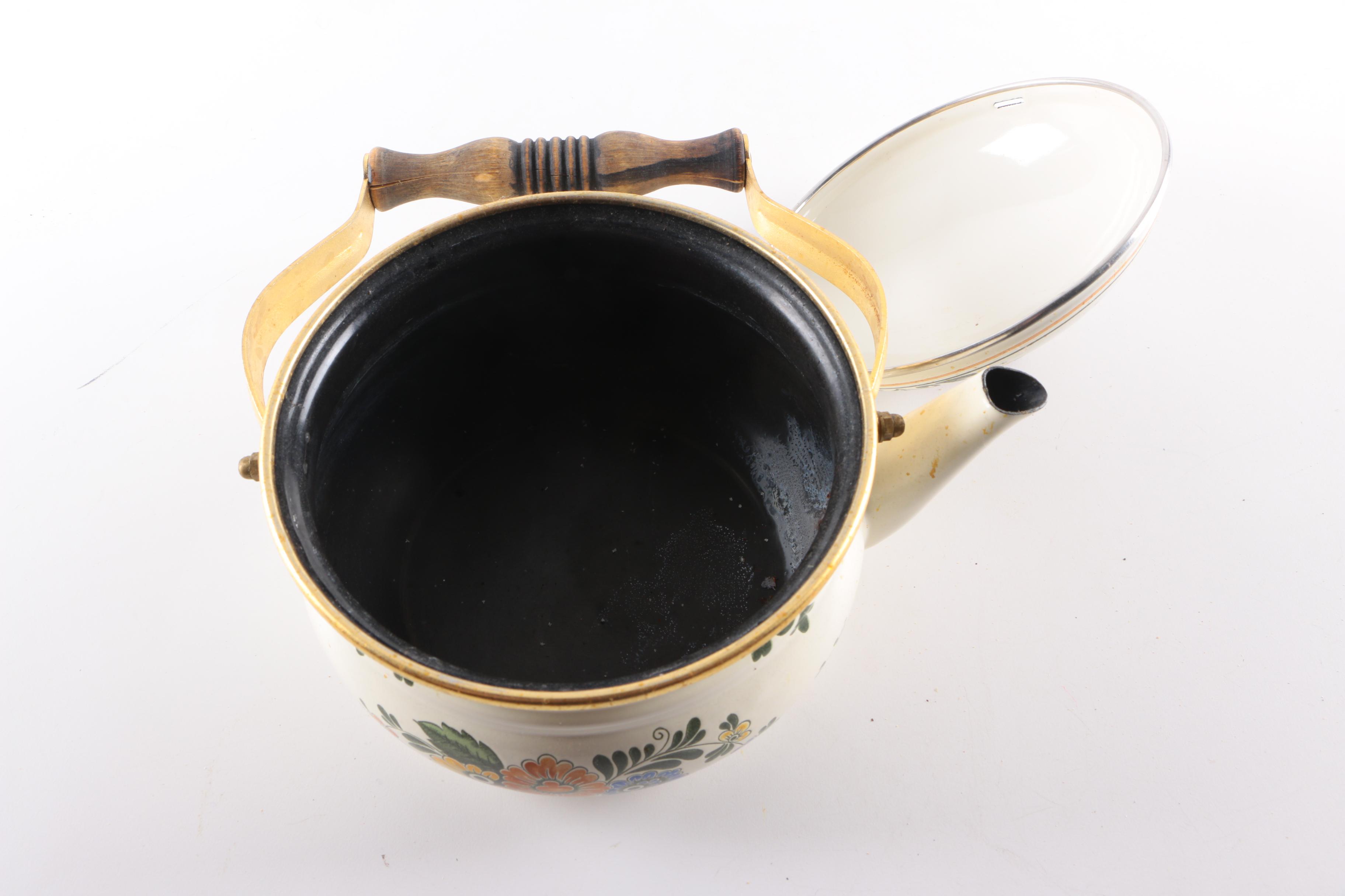 Vintage German Asta "Old Amsterdam" Floral Enamel Cookware