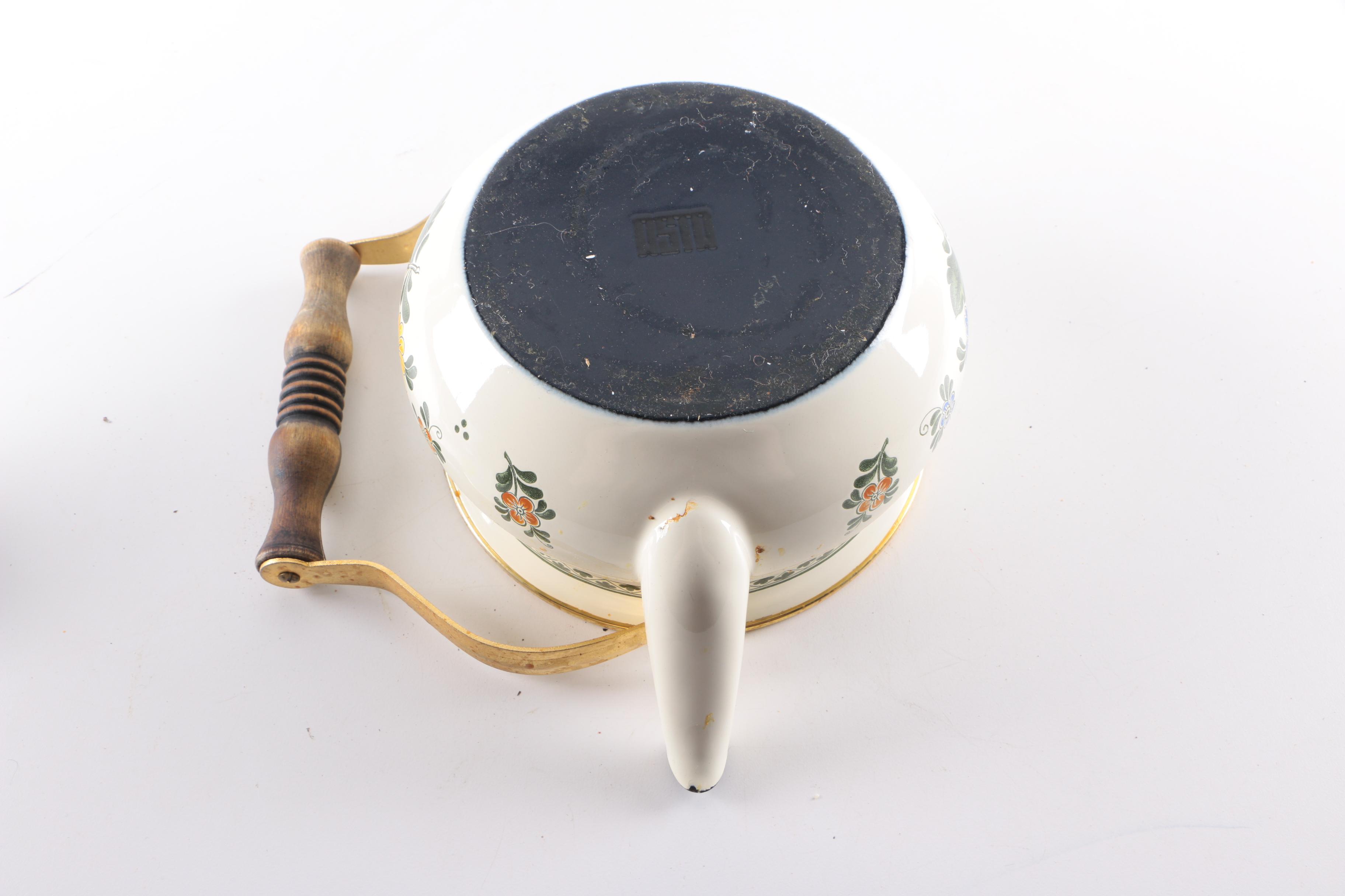 Vintage German Asta "Old Amsterdam" Floral Enamel Cookware