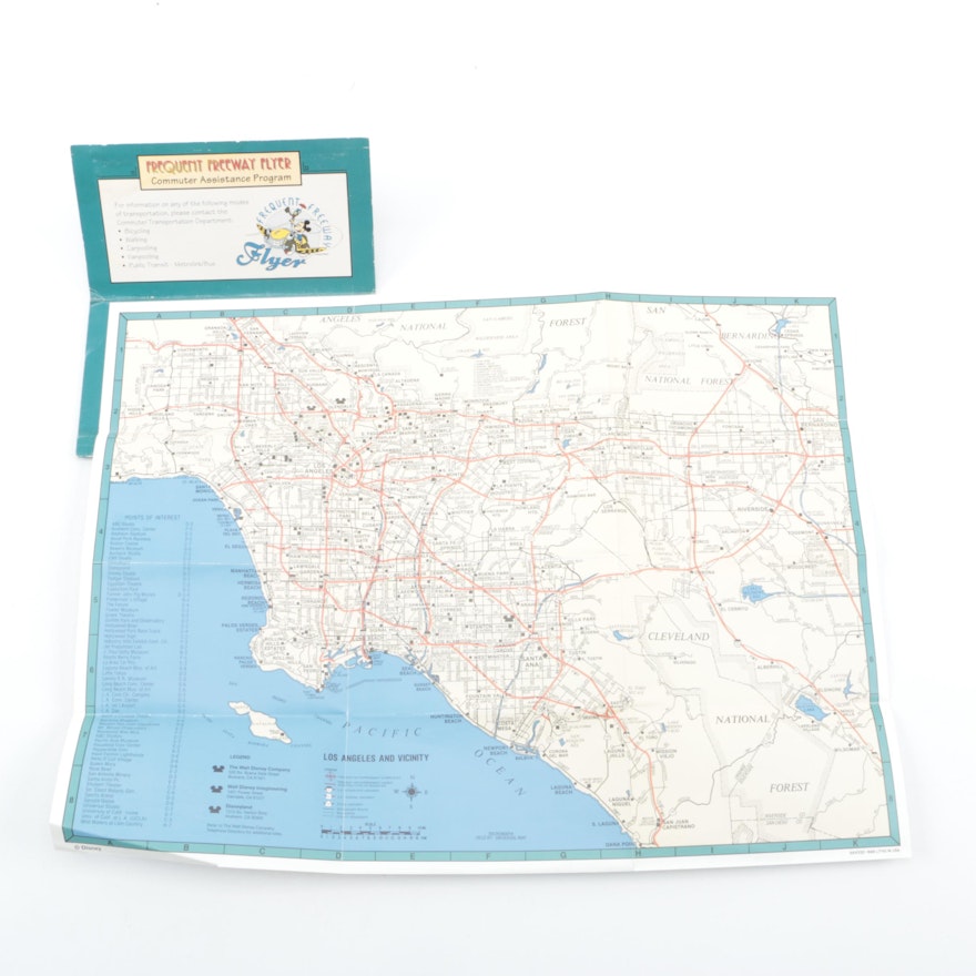 Disney Frequent Freeway Flyer "Minnie Map" of Southern California