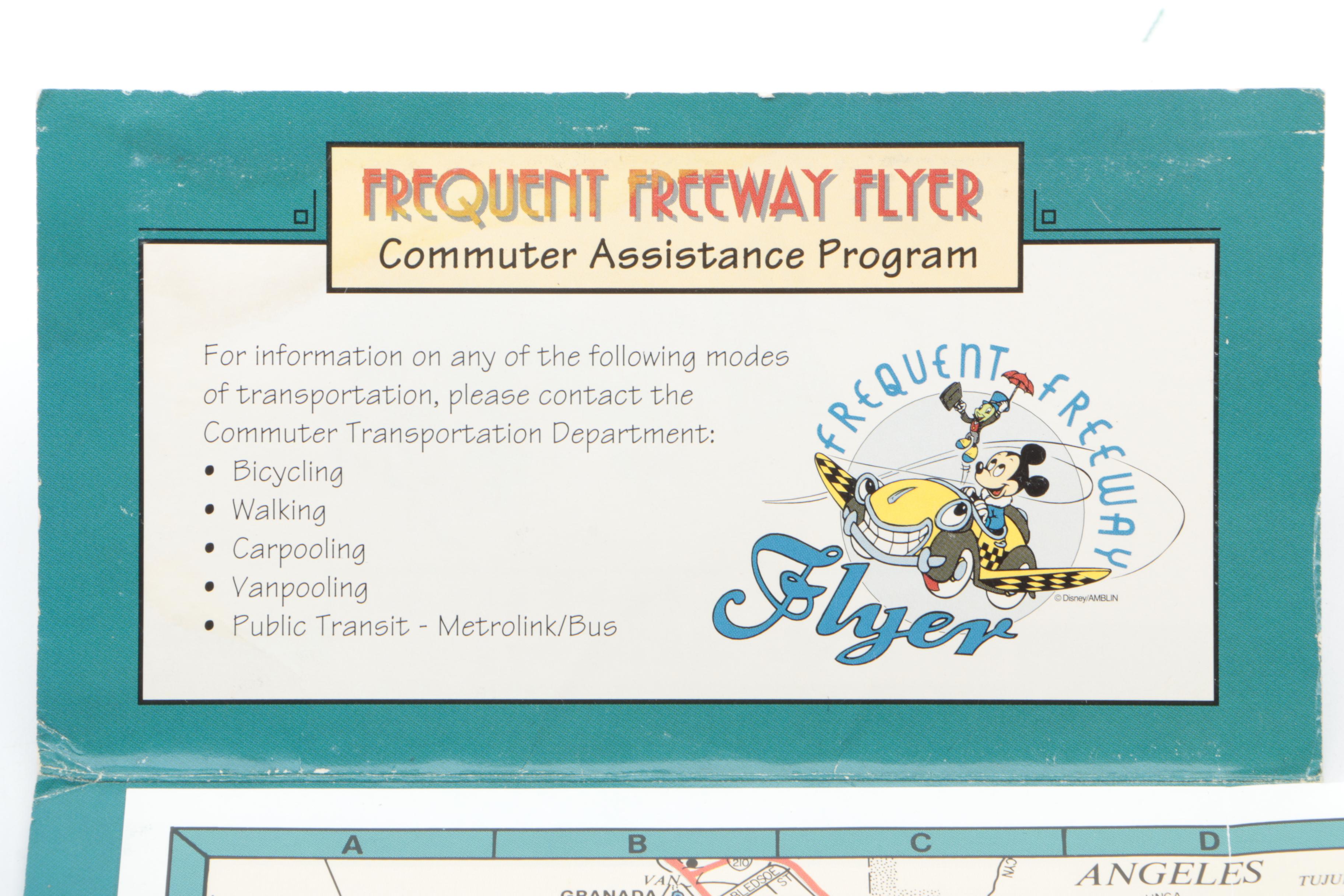 Disney Frequent Freeway Flyer "Minnie Map" of Southern California