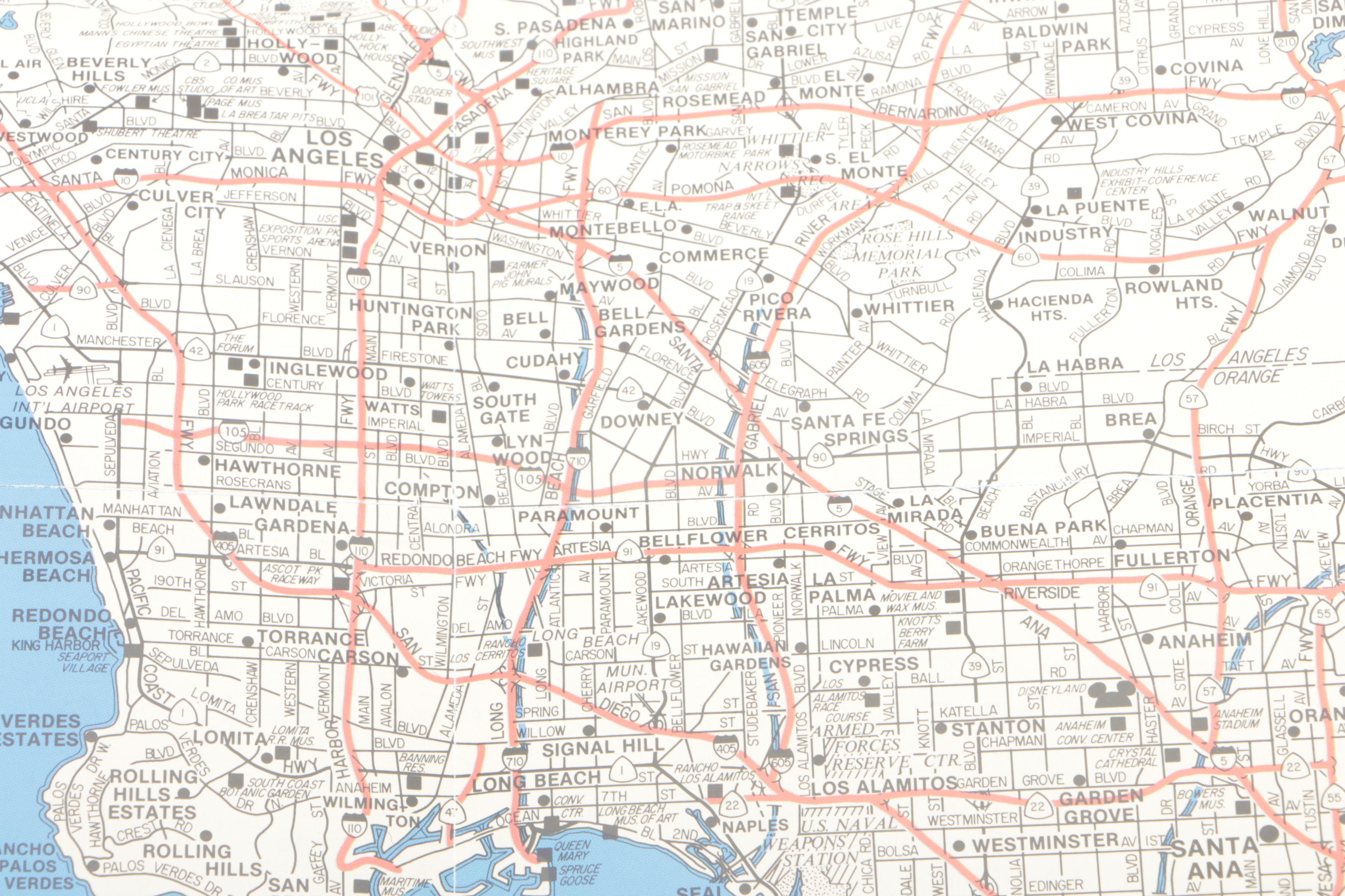 Disney Frequent Freeway Flyer "Minnie Map" of Southern California