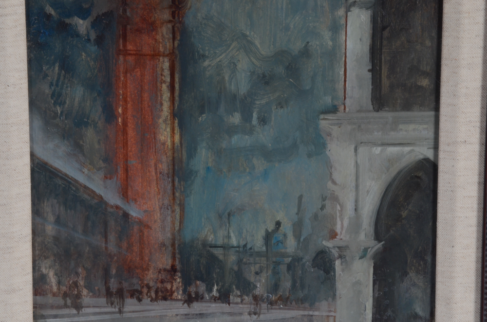 John Annus 1960 Oil Painting on Board "Venezia"