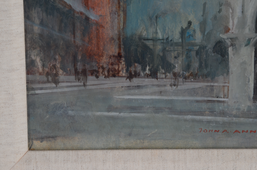 John Annus 1960 Oil Painting on Board "Venezia"