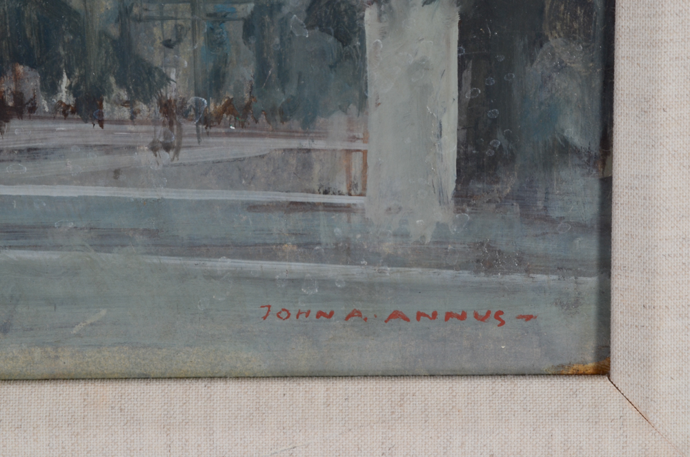 John Annus 1960 Oil Painting on Board "Venezia"