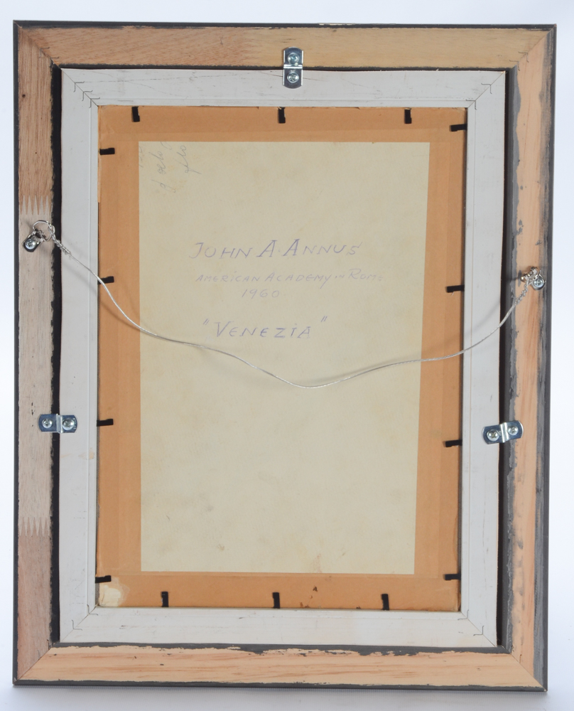 John Annus 1960 Oil Painting on Board "Venezia"