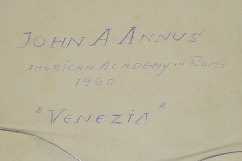 John Annus 1960 Oil Painting on Board "Venezia"