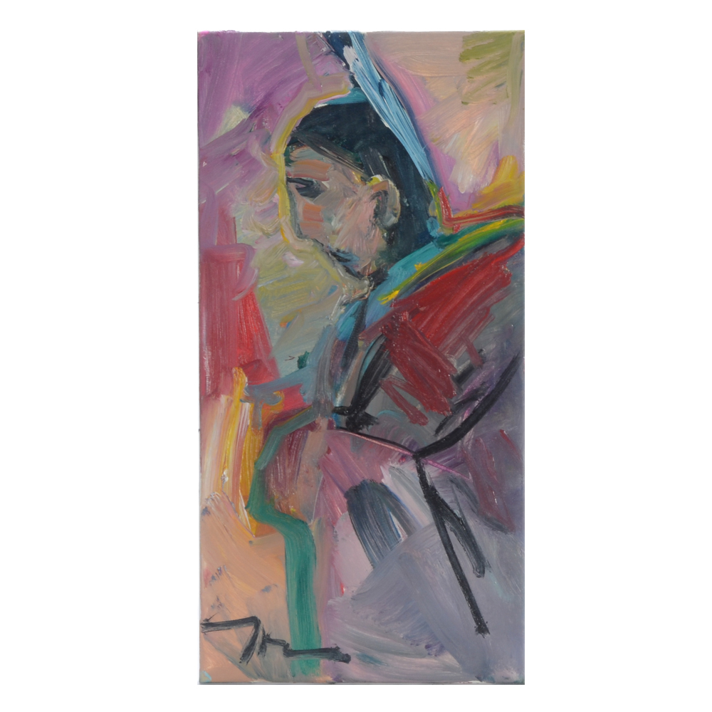 Jose Trujillo Original Oil Painting on Canvas "The Feather"