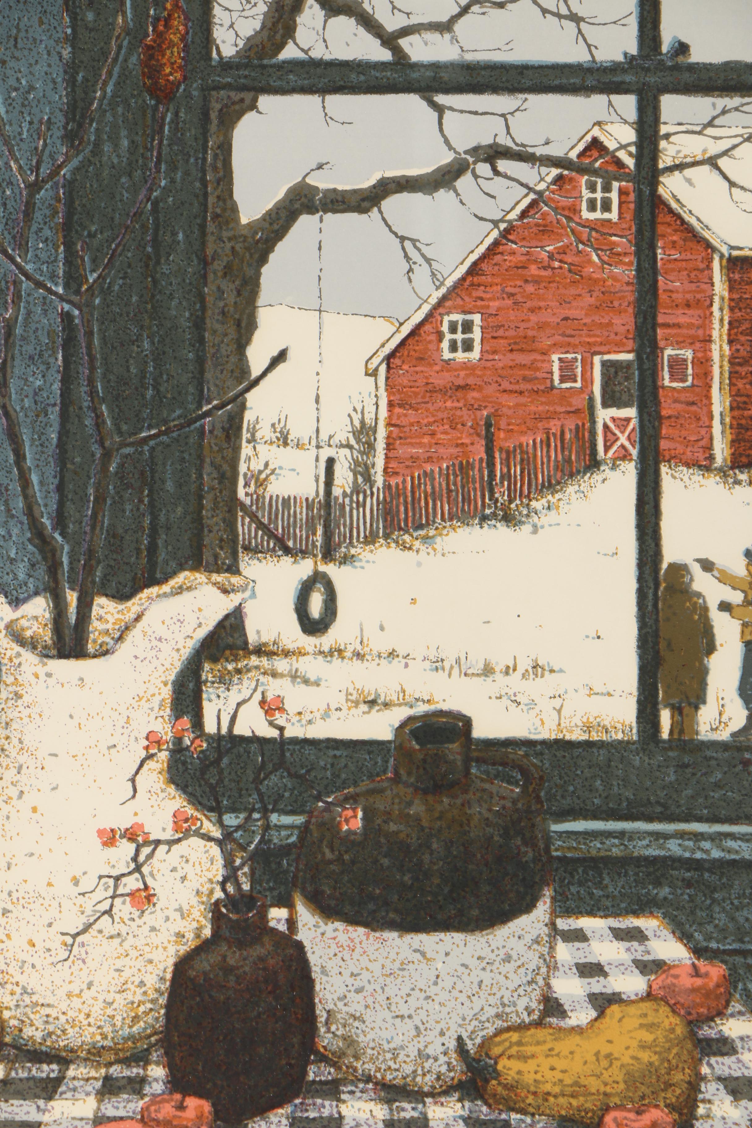 Tom Bartek Limited Edition Serigraph "January Table (Seven Apples)"