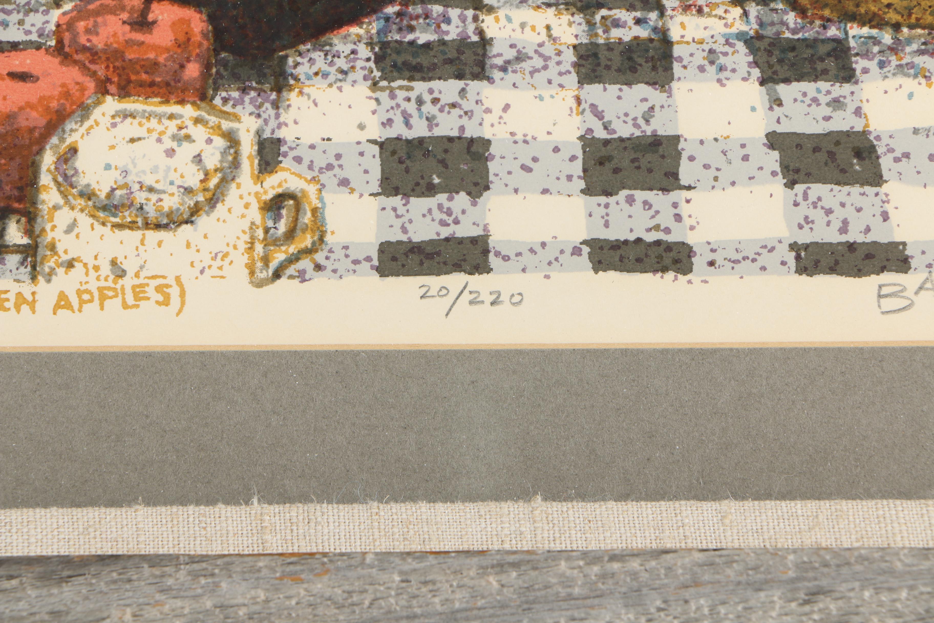 Tom Bartek Limited Edition Serigraph "January Table (Seven Apples)"