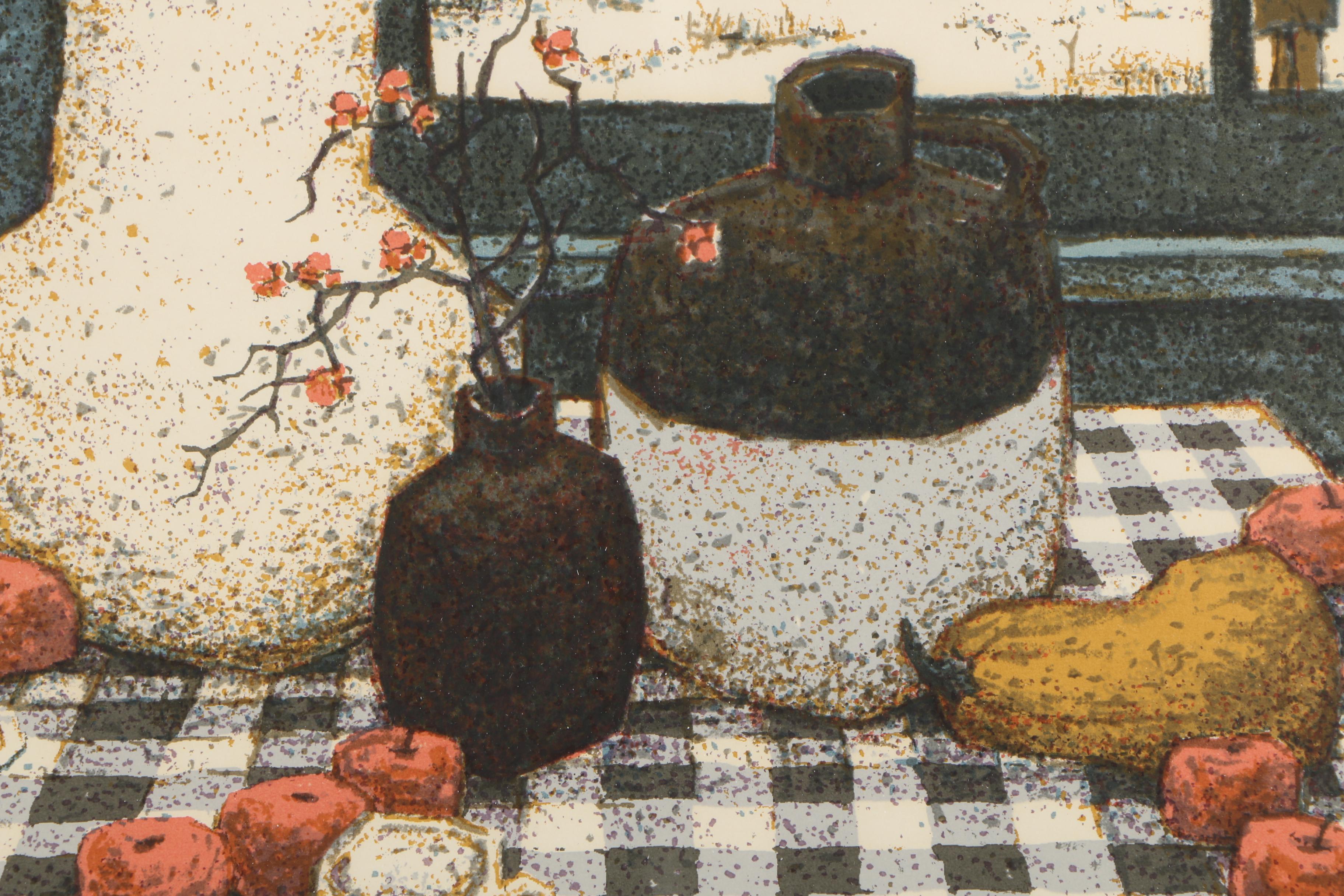 Tom Bartek Limited Edition Serigraph "January Table (Seven Apples)"